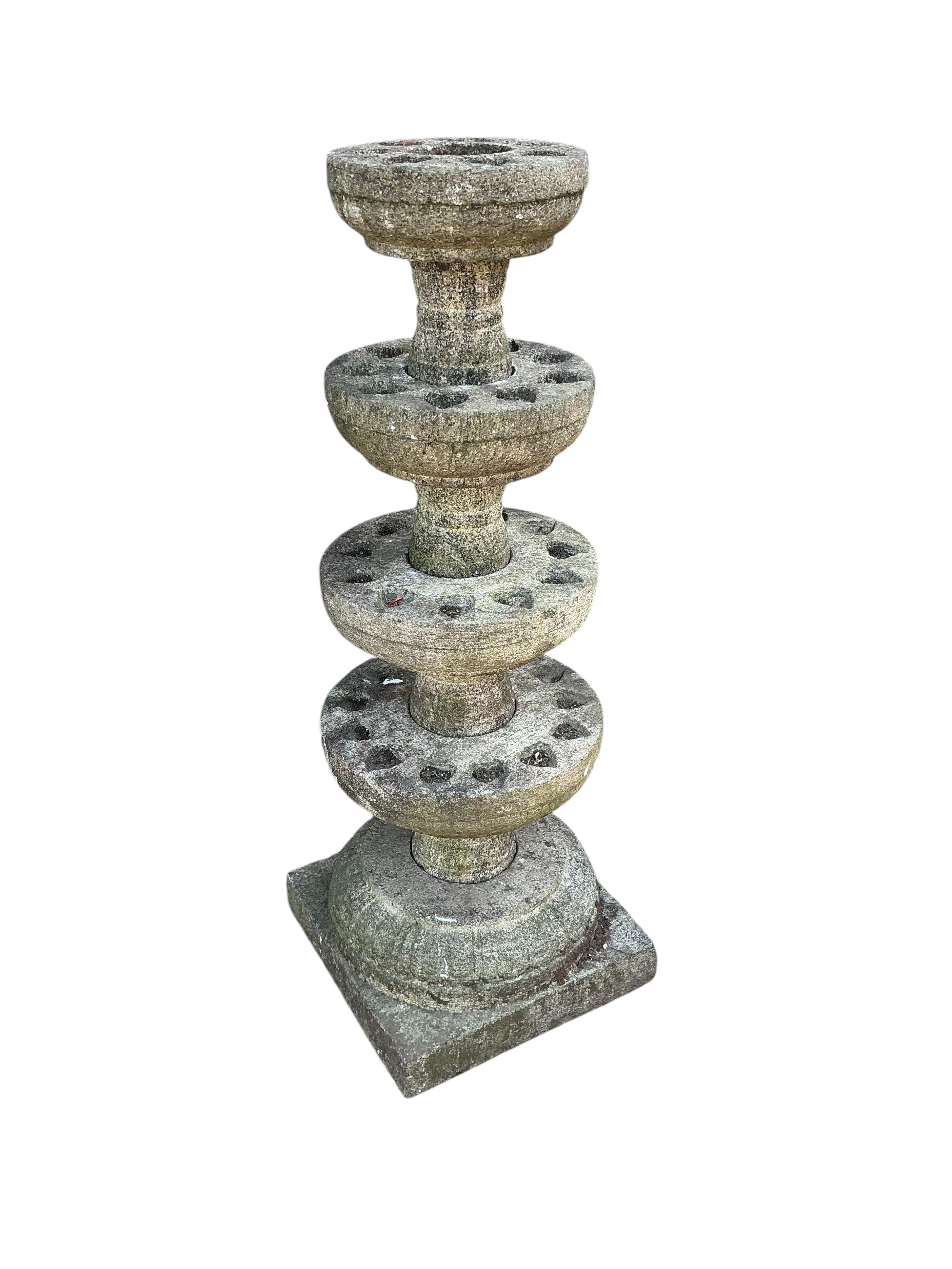 An Indian stone Mandir temple candle, height 113cm